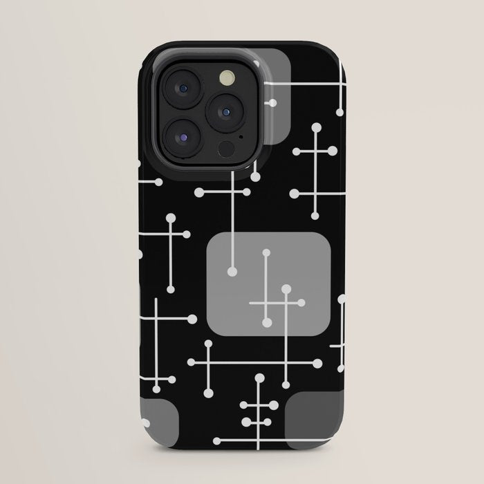 1950s Eames Era Art Crosshairs Black White iPhone Case