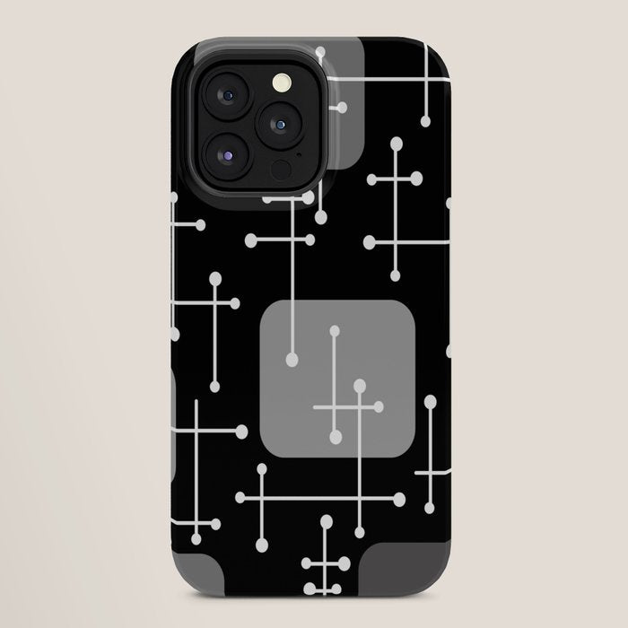 1950s Eames Era Art Crosshairs Black White iPhone Case