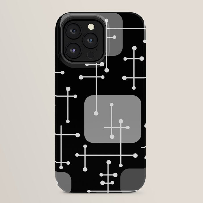 1950s Eames Era Art Crosshairs Black White iPhone Case