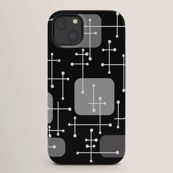 1950s Eames Era Art Crosshairs Black White iPhone Case