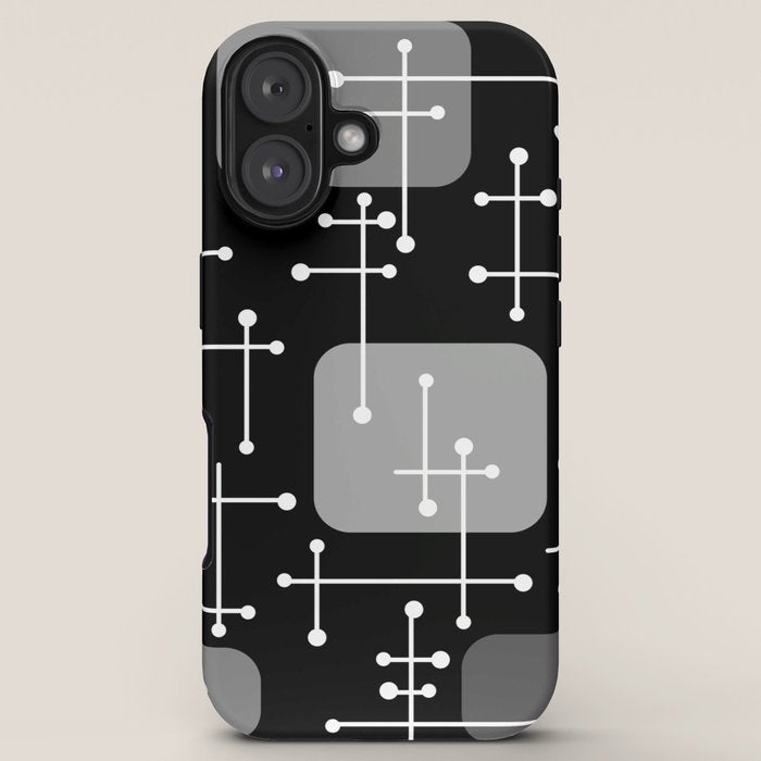 1950s Eames Era Art Crosshairs Black White iPhone Case