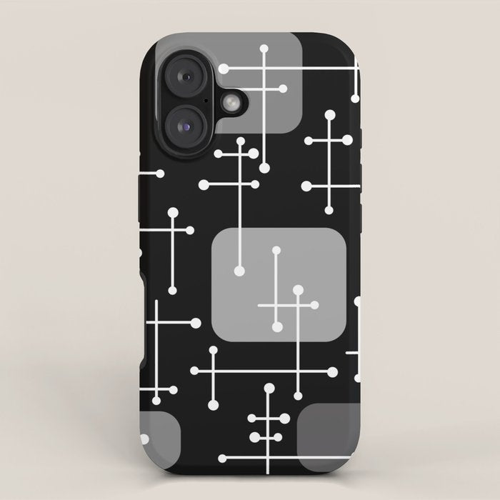 1950s Eames Era Art Crosshairs Black White iPhone Case