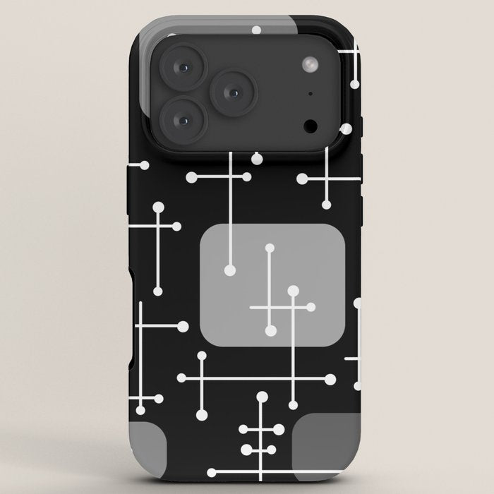 1950s Eames Era Art Crosshairs Black White iPhone Case