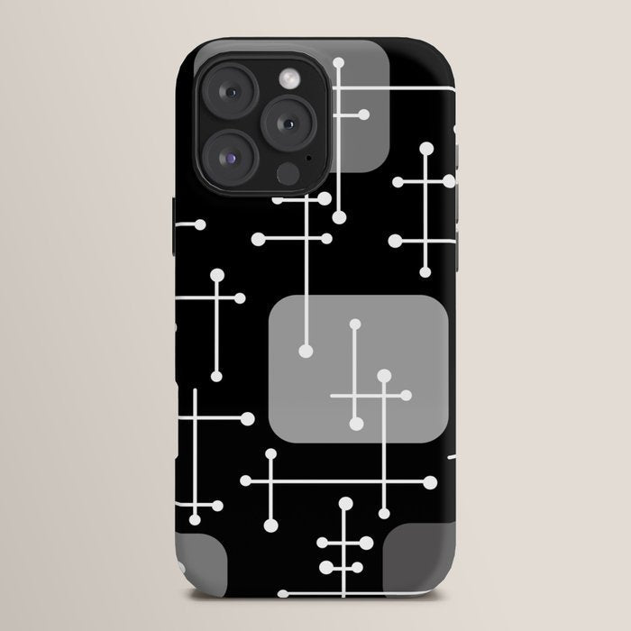 1950s Eames Era Art Crosshairs Black White iPhone Case