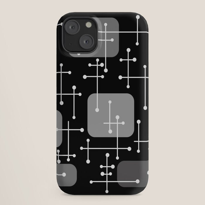 1950s Eames Era Art Crosshairs Black White iPhone Case