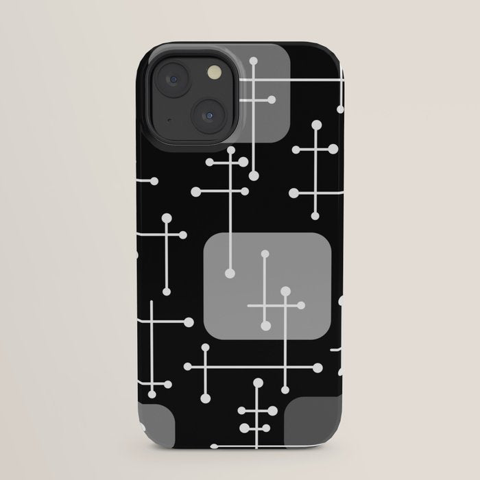 1950s Eames Era Art Crosshairs Black White iPhone Case