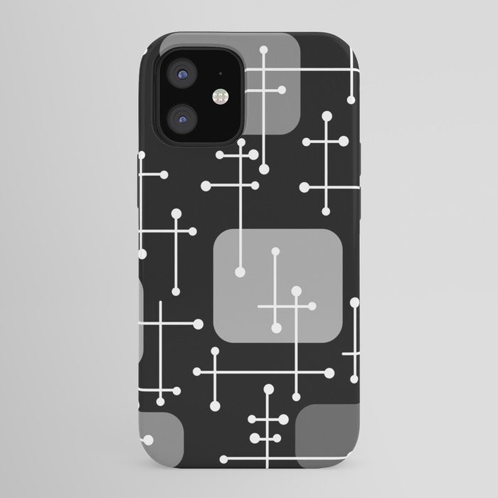 1950s Eames Era Art Crosshairs Black White iPhone Case
