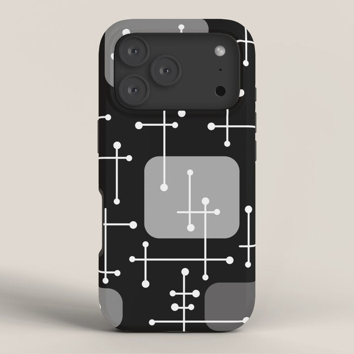 1950s Eames Era Art Crosshairs Black White iPhone Case
