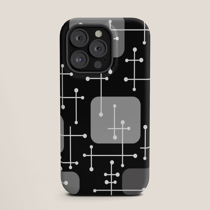 1950s Eames Era Art Crosshairs Black White iPhone Case