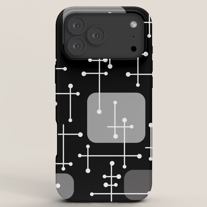 1950s Eames Era Art Crosshairs Black White iPhone Case