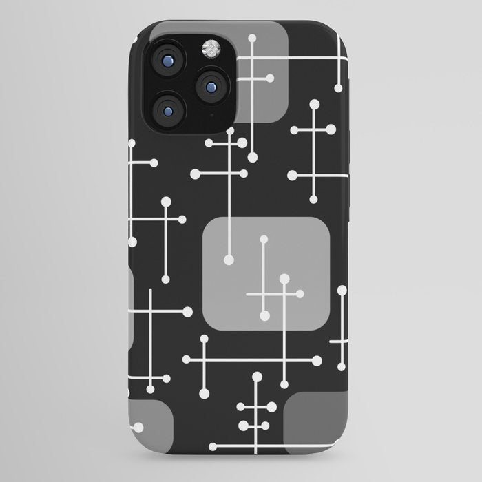 1950s Eames Era Art Crosshairs Black White iPhone Case