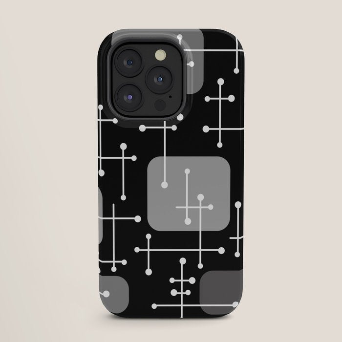 1950s Eames Era Art Crosshairs Black White iPhone Case