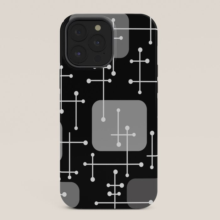 1950s Eames Era Art Crosshairs Black White iPhone Case