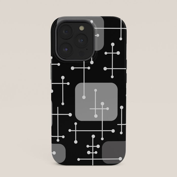 1950s Eames Era Art Crosshairs Black White iPhone Case