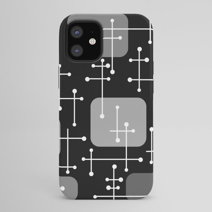 1950s Eames Era Art Crosshairs Black White iPhone Case