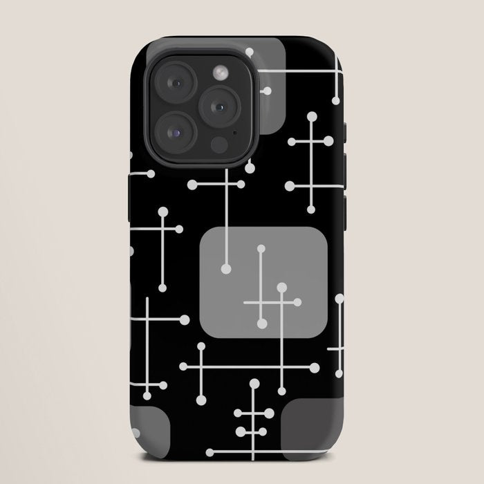 1950s Eames Era Art Crosshairs Black White iPhone Case