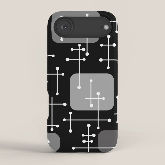 1950s Eames Era Art Crosshairs Black White iPhone Case