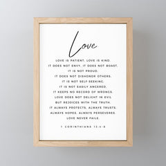 1 Corinthians 13 Love Is Patient Love Is Kind Love Never Fails Bible Verse Print Scripture Christian Mini Art Print
