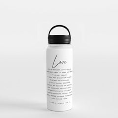 1 Corinthians 13 Love Is Patient Love Is Kind Love Never Fails Bible Verse Print Scripture Christian Water Bottle