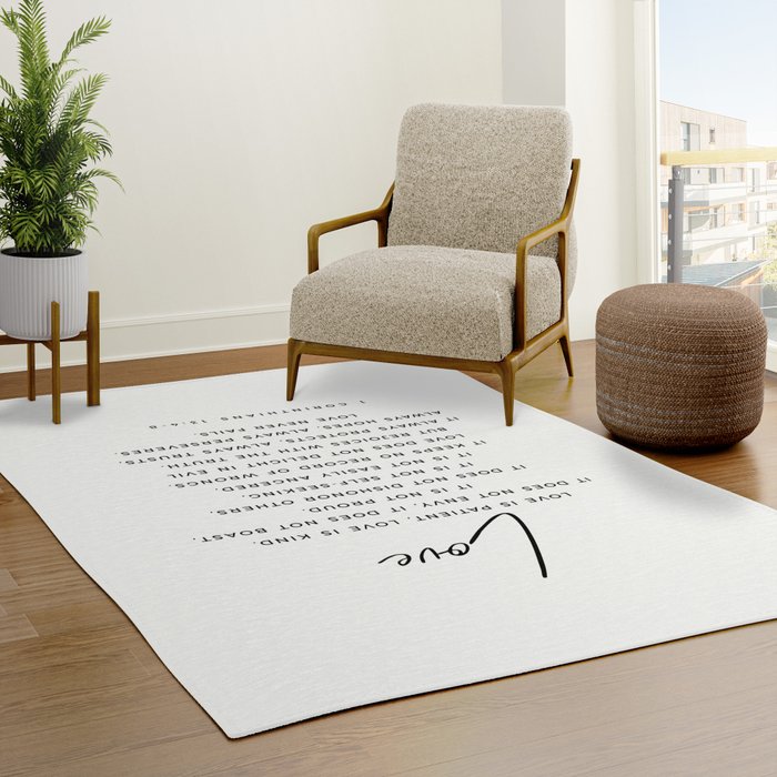 1 Corinthians 13 Love Is Patient Love Is Kind Love Never Fails Bible Verse Print Scripture Christian Rug