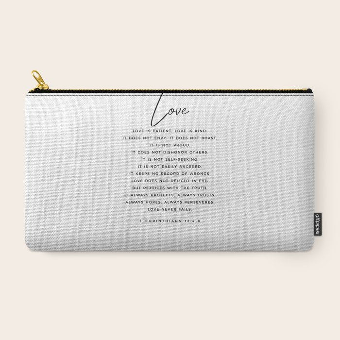 1 Corinthians 13 Love Is Patient Love Is Kind Love Never Fails Bible Verse Print Scripture Christian Carry All Pouch