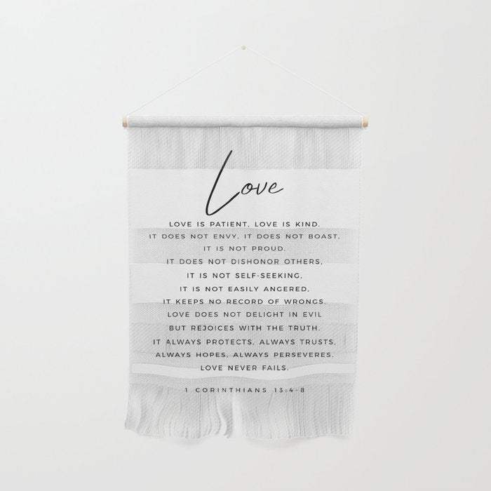 1 Corinthians 13 Love Is Patient Love Is Kind Love Never Fails Bible Verse Print Scripture Christian Wall Hanging