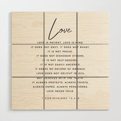 1 Corinthians 13 Love Is Patient Love Is Kind Love Never Fails Bible Verse Print Scripture Christian Wood Wall Art