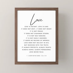 1 Corinthians 13 Love Is Patient Love Is Kind Love Never Fails Bible Verse Print Scripture Christian Mini Art Print