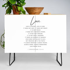 1 Corinthians 13 Love Is Patient Love Is Kind Love Never Fails Bible Verse Print Scripture Christian Credenza