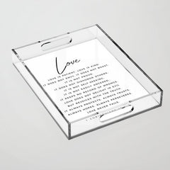 1 Corinthians 13 Love Is Patient Love Is Kind Love Never Fails Bible Verse Print Scripture Christian Acrylic Tray