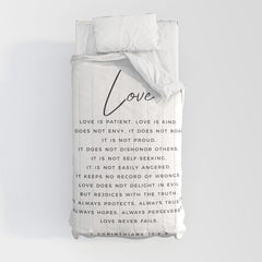 1 Corinthians 13 Love Is Patient Love Is Kind Love Never Fails Bible Verse Print Scripture Christian Comforter