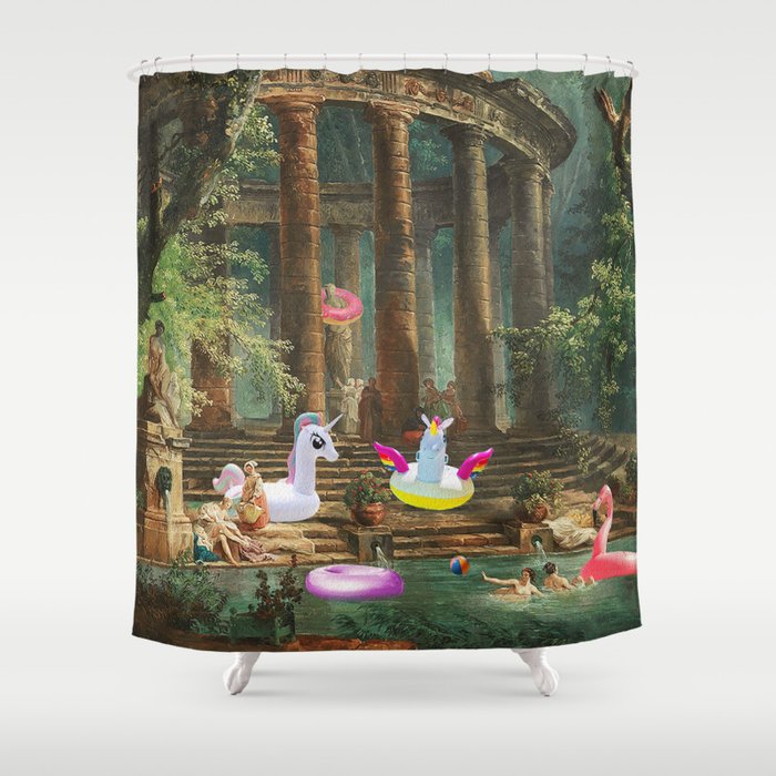 18th Century Pool Party Shower Curtain
