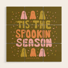 Tis the Spookin Season in Green Wood Wall Art