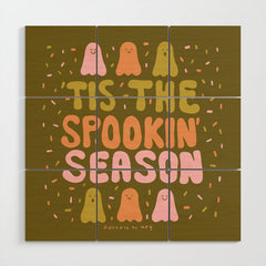 Tis the Spookin Season in Green Wood Wall Art