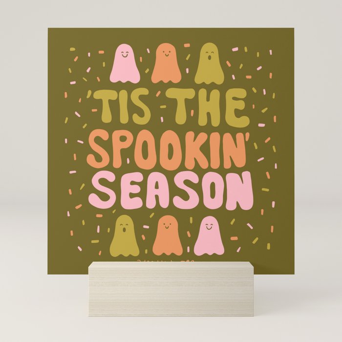 Tis the Spookin Season in Green Mini Art Print