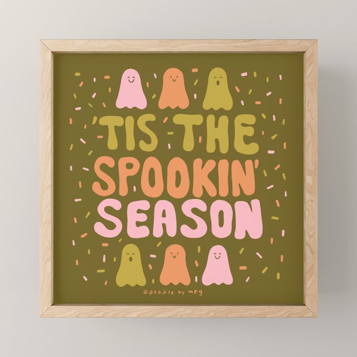 Tis the Spookin Season in Green Mini Art Print