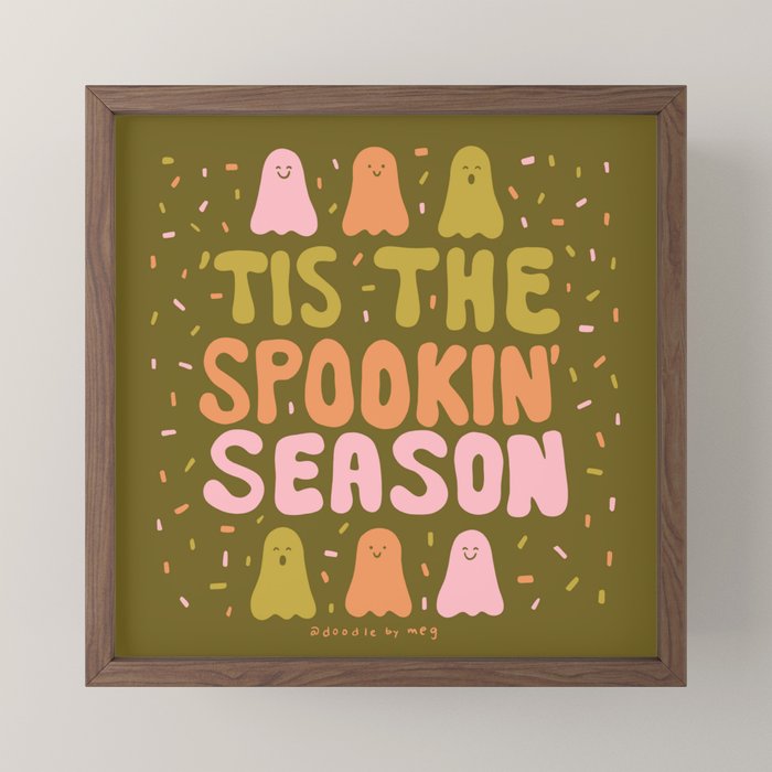 Tis the Spookin Season in Green Mini Art Print