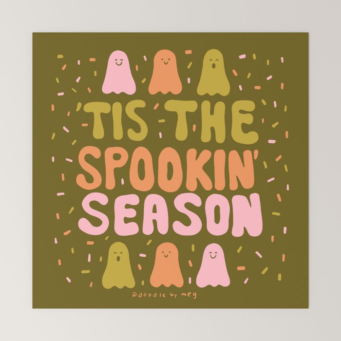 Tis the Spookin Season in Green Mini Art Print