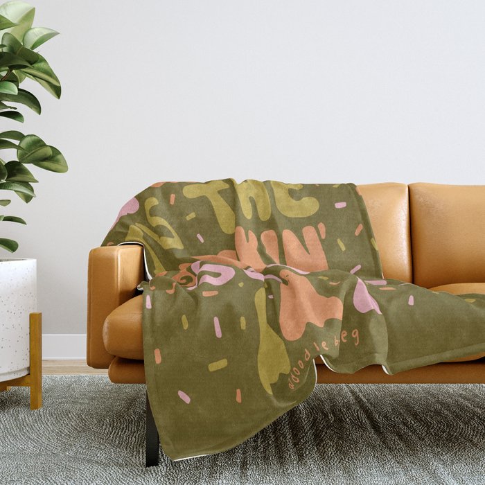 Tis the Spookin Season in Green Throw Blanket