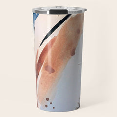 708 - a minimal mixed media abstract piece in blues, pinks, and white Travel Mug