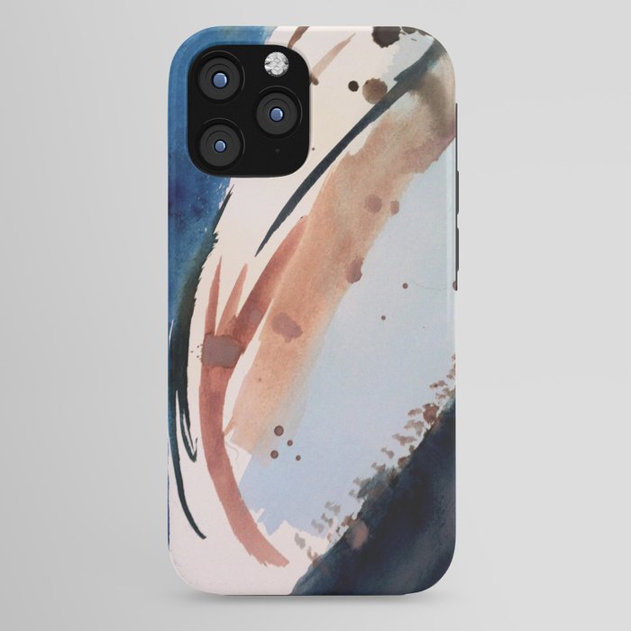 708 - a minimal mixed media abstract piece in blues, pinks, and white iPhone Case