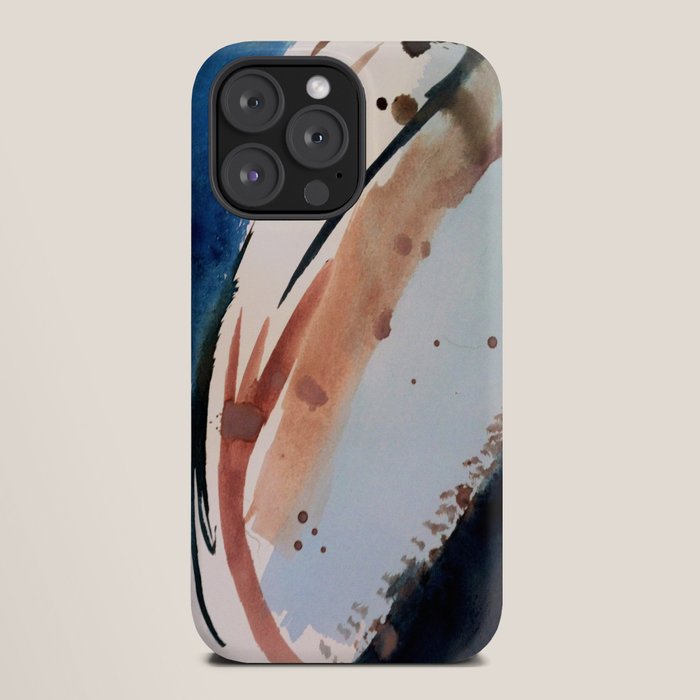 708 - a minimal mixed media abstract piece in blues, pinks, and white iPhone Case