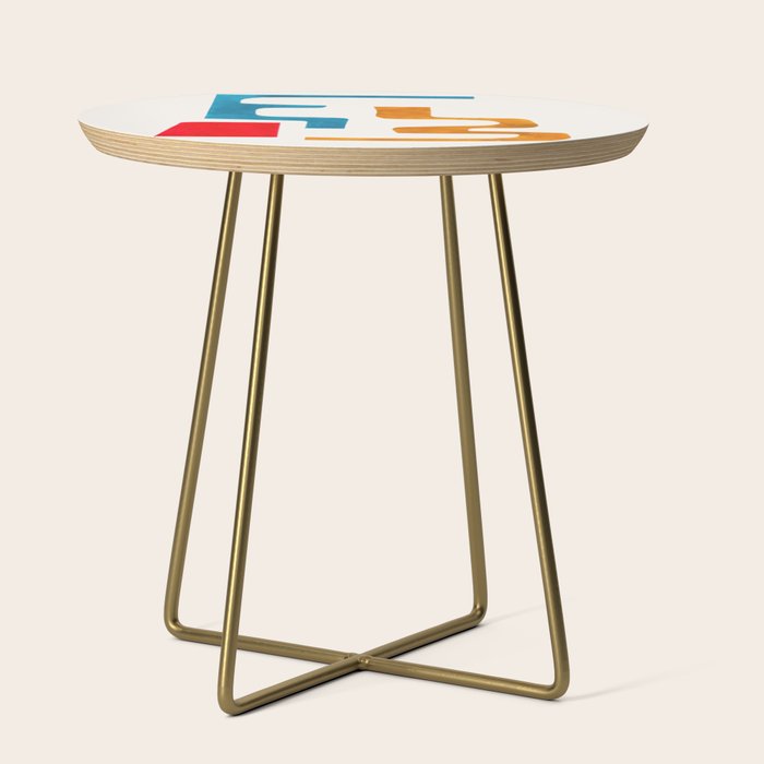 Falling Down' Paper Collage Fun Colorful Shapes Mid Century Minimal Abstract Art by Ejaaz Haniff Side Table