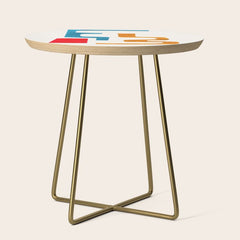 Falling Down' Paper Collage Fun Colorful Shapes Mid Century Minimal Abstract Art by Ejaaz Haniff Side Table