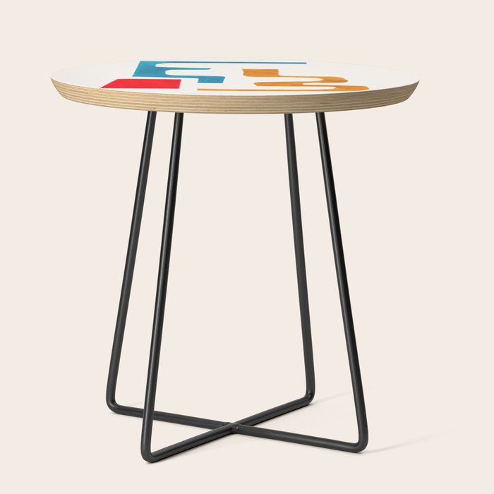 Falling Down' Paper Collage Fun Colorful Shapes Mid Century Minimal Abstract Art by Ejaaz Haniff Side Table