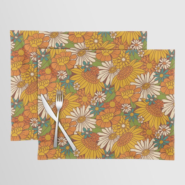 70s Retro Floral Placemat