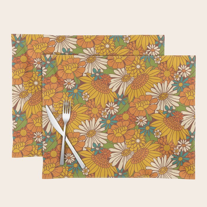 70s Retro Floral Placemat