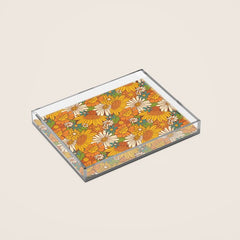 70s Retro Floral Acrylic Tray