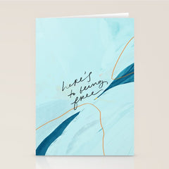"Here's To Being Free." Stationery Card