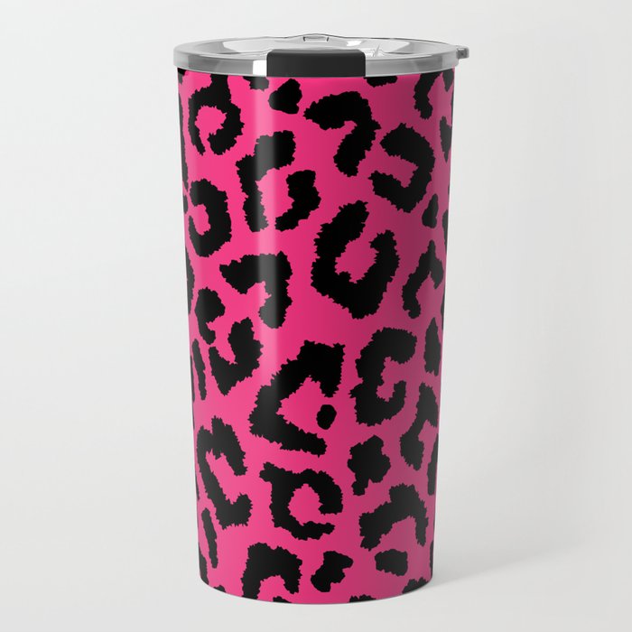 2000s leopard-black on hot pink Travel Mug